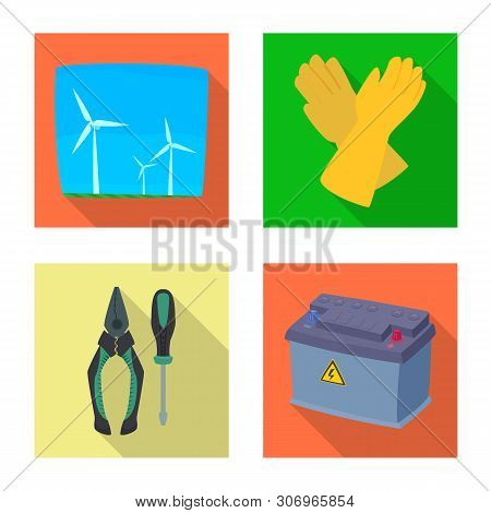 Vector Illustration Of Electricity And Electric Logo. Set Of Electricity And Energy Stock Vector Ill