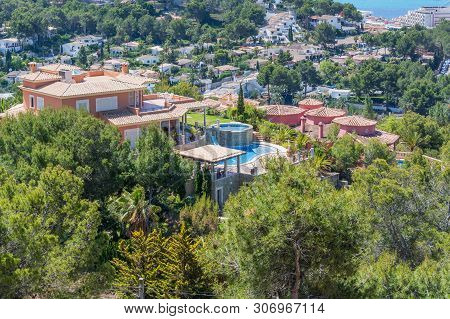 Panorama Of The Bay Paguera Photographed From The Mountain In Costa De La Calma.