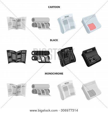 Vector Design Of Daily And Folded Icon. Set Of Daily And Paper Stock Vector Illustration.