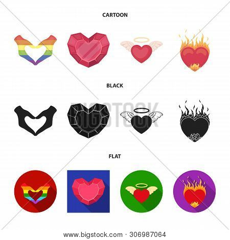 Vector Illustration Of Abstract And Shape Icon. Set Of Abstract And Love Vector Icon For Stock.