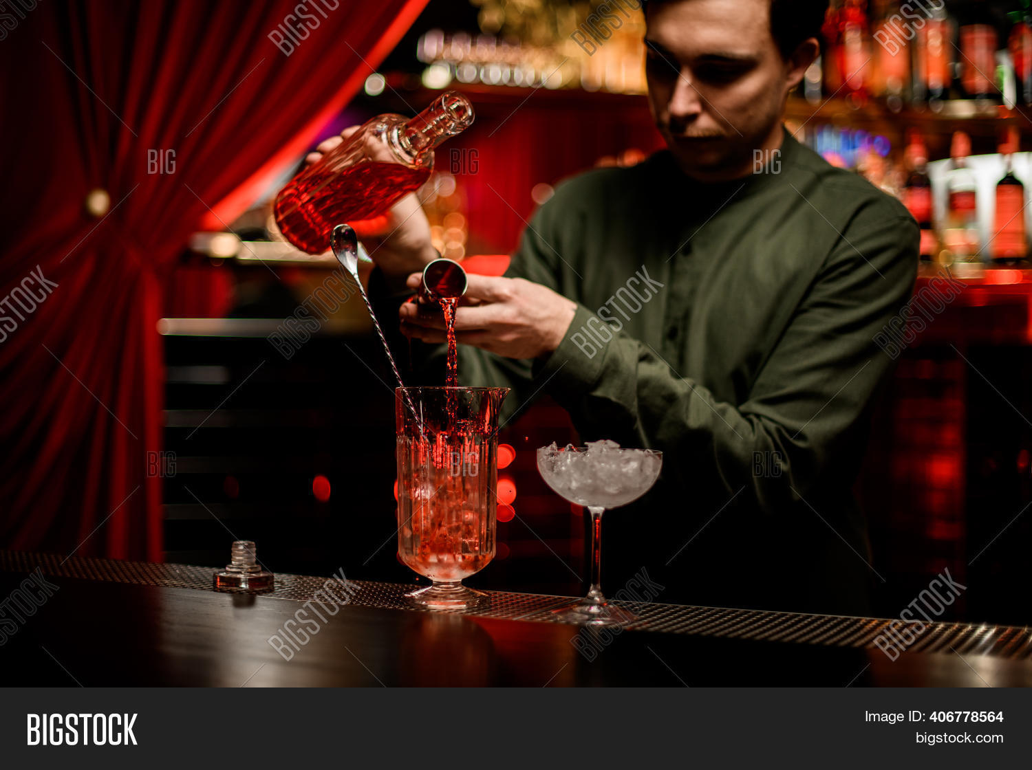 Male Bartender Pouring Image & Photo (Free Trial) Bigstock