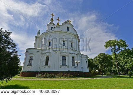 Ukraine, Poltava 06.06.2020. The Assumption Cathedral On Ivanova Gora Is The First Stone Building In