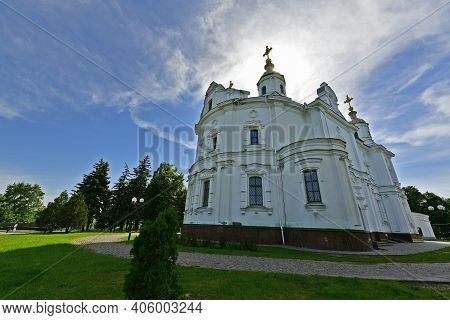 Ukraine, Poltava 06.06.2020. The Assumption Cathedral On Ivanova Gora Is The First Stone Building In