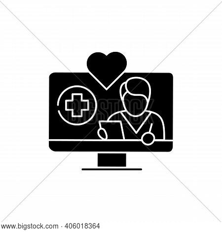 Telenursing Line Icon. Telehealth Medical Care. Virtual Nurse Assistance, Consultation. Telemedicine