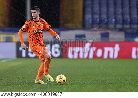 Genova, Italy. 30th February 2021 . Alvaro Morata Of Juventus Fc  During The Serie A Match Between U