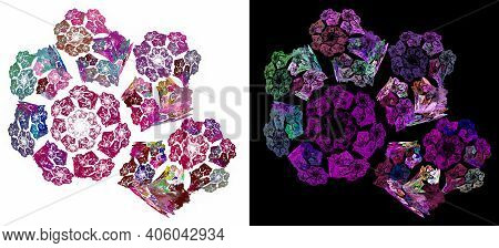 Beautiful Blurry Spirals Follow One Another In A Spiral On White And Black Backgrounds. Imitation Of