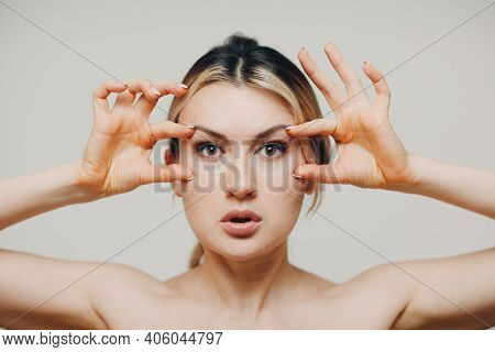 Young Adult Doing Facial Gymnastics Self Massage And Rejuvenating Exercises Face Building For Skin A