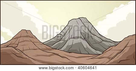 Rock-Berge. Vektor Clip Art Illustration mit einfachen Steigungen. Alles in einer einzigen Schicht.