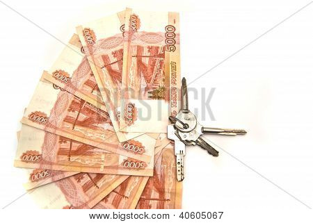 Bunch Of Keys And Banknotes
