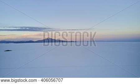 Aerial Of Salar De Uyuni, Salar De Tunupa, Worlds Largest Salt Flat, In The Altiplano Of Bolivia In 