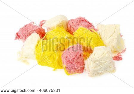 Turkish Sweetness Of Sugar Halvah Pishmanie Color. Studio Photo