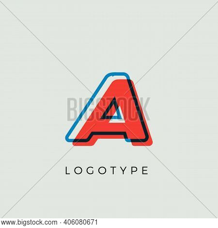 Stunning Letter A With 3d Color Contour, Minimalist Letter Graphic For Modern Comic Book Logo, Carto