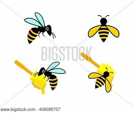 Honey Bee Logo Template Vector Icon Illustration