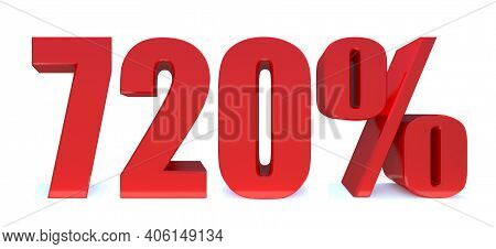 720 Percent Off 3d Sign On White Background, Special Offer 720% Discount Tag, Sale Up To 720 Percent
