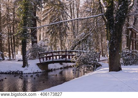 The Town Of Iłowa In Western Poland. There Is A Historic, Revitalized, Historic Park In The Center O