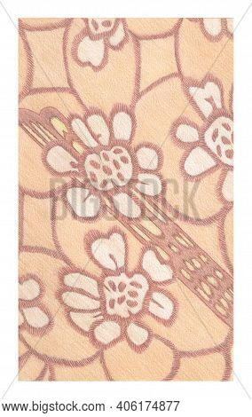 Colored Pencils Darwing Abstract Fall Brown Flowers Pattern