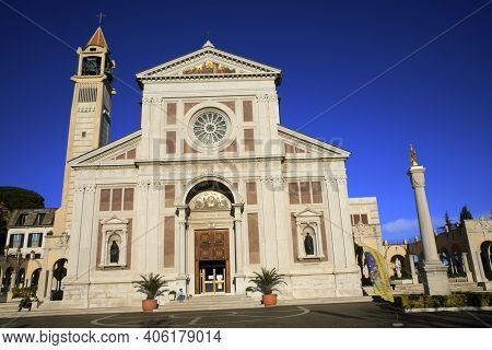 Arenzano (ge), Italy - December 30, 2017: The Shrine Of The Infant Jesus Of Prague Sanctuary, Arenza