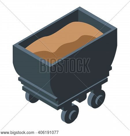 Mine Wagon Icon. Isometric Of Mine Wagon Vector Icon For Web Design Isolated On White Background