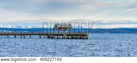 A Wooden Pier At Port Townsend, Washington.