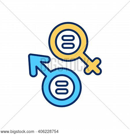 Cisgender Rgb Color Icon. Gender Rights And Equality. Feminine And Masculine. Balance In Woman And M