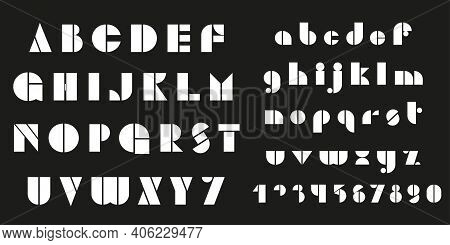 Bauhaus Letters And Numbers Set. Modern Typography. Font For Events, Promotions, Logos, Banner, Mono