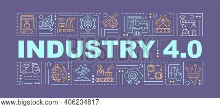 Industrial Internet Of Things Word Concepts Banner. Introduction Digital Technologies. Infographics 