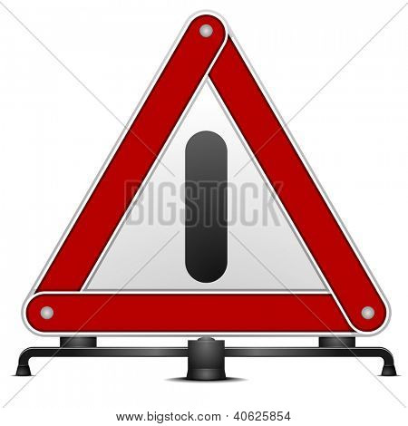 illustrazione dettagliata di un triangolo di AVVERTENZA isolato on white