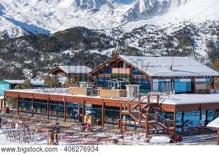 Grandvalira, Andorra: 2021 January 17: Main Office Of The Grandvalira Ski Resort In El Tarter Andorr