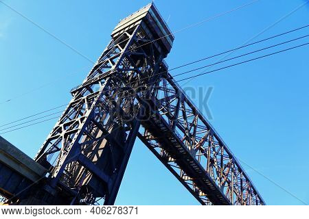The Chesapeake And Delaware Canal Lift Bridge Near Middletown, Delaware, U.s.a