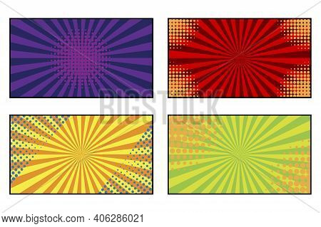 Vintage Colored Rays Set. Geometric Art. Abstract Vector Illustration. Stock Image. Eps 10.