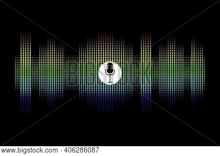 Sound Wave Microphone. Future Technology Concept. Technology Background. Vector Illustration. Stock 