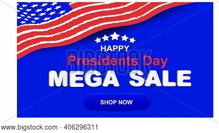 President\'s Day Sale. Vector Banner Template. Vector Illustration.