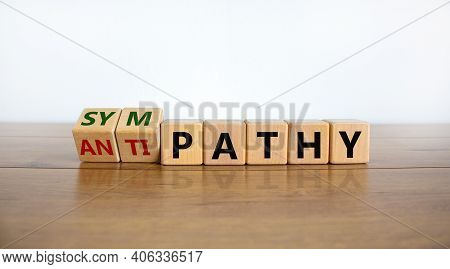 From Antipathy To Sympathy. Turned Cubes And Changed The Word 'antipathy' To 'sympathy'. Beautiful W