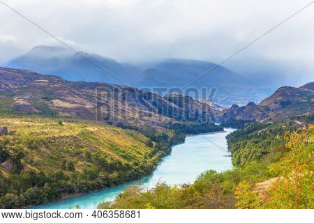 Mountain river in the Chile, South America