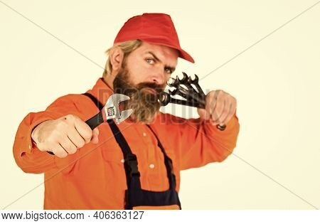 Professional Tools. Replacement Parts. Man Hold Wrench Tools. Diagnose Problem Accurately And Quickl