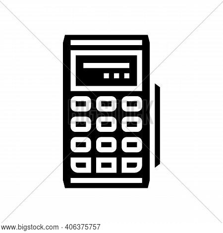 Modile Pos Terminal Gadget Glyph Icon Vector. Modile Pos Terminal Gadget Sign. Isolated Contour Symb