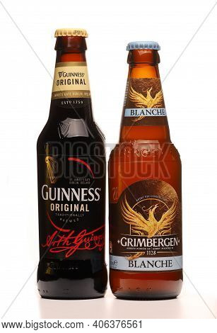 Lviv, Ukraine - January 04, 2021: Guinness And Grimbergen Beers