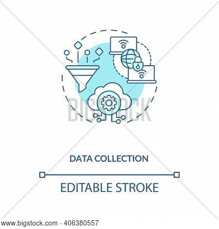 Data Collection Concept Icon. M2m Communication Type Idea Thin Line Illustration. Performing Prevent