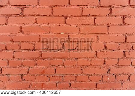 Brick Wall Close Up And Bricket Background, Red Stone Pattern