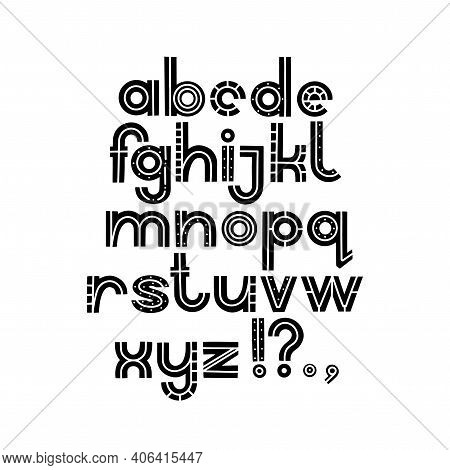 Scandinavan Style Artisic Abc. Hand Drawn Minimalistic Alphabet. Vector Letters.
