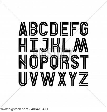 Scandinavan Style Artisic Abc. Hand Drawn Minimalistic Alphabet. Vector Letters.