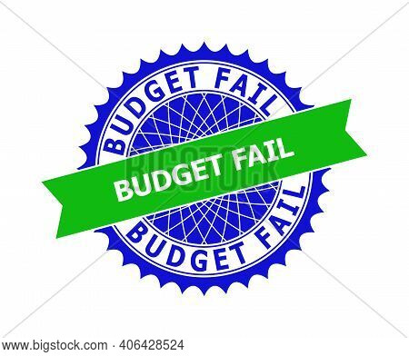 Vector Budget Fail Bicolor Template For Rubber Imitations With Clean Surface. Flat Clean Seal Templa