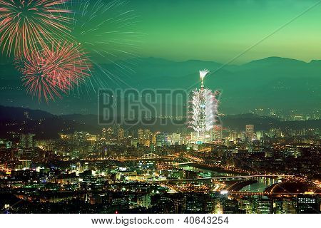Feuerwerk von Taipeh, taiwan