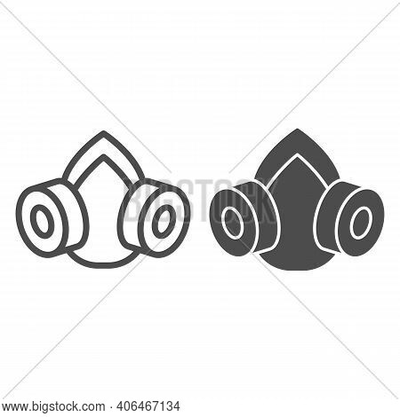 Gas Mask Line And Solid Icon, Pest Control Concept, Respirator Sign On White Background, Pest Contro