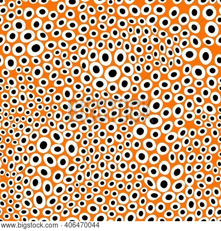New Modern Animal Seamless Pattern. Black And White Ornament On Orange Background. Decorative Vector