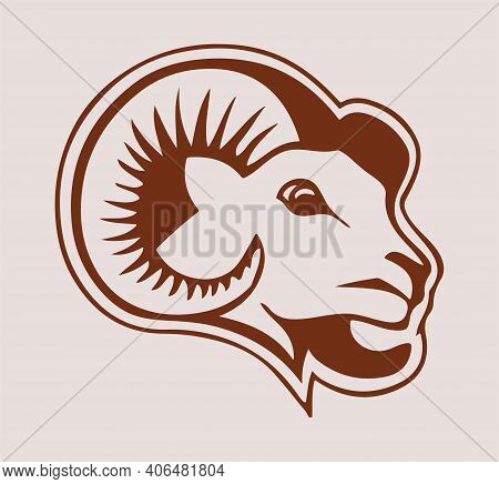 Sketch Of Indian Big Horn Sheep Or Goat Outline Editable Illustration