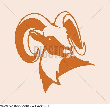 Sketch Of Indian Big Horn Sheep Or Goat Outline Editable Illustration