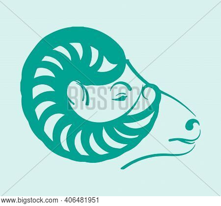 Sketch Of Indian Big Horn Sheep Or Goat Outline Editable Illustration