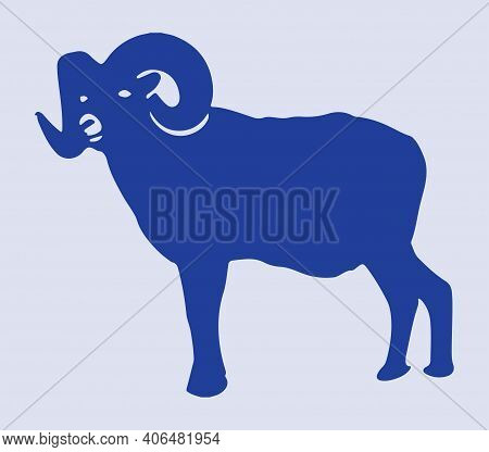 Sketch Of Indian Big Horn Sheep Or Goat Outline Editable Illustration