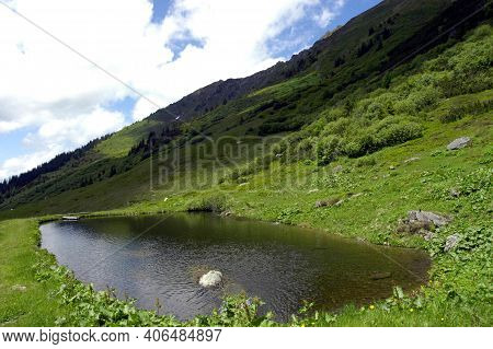 Alpine Landscape In The Mountains Of Austria, Planneralm